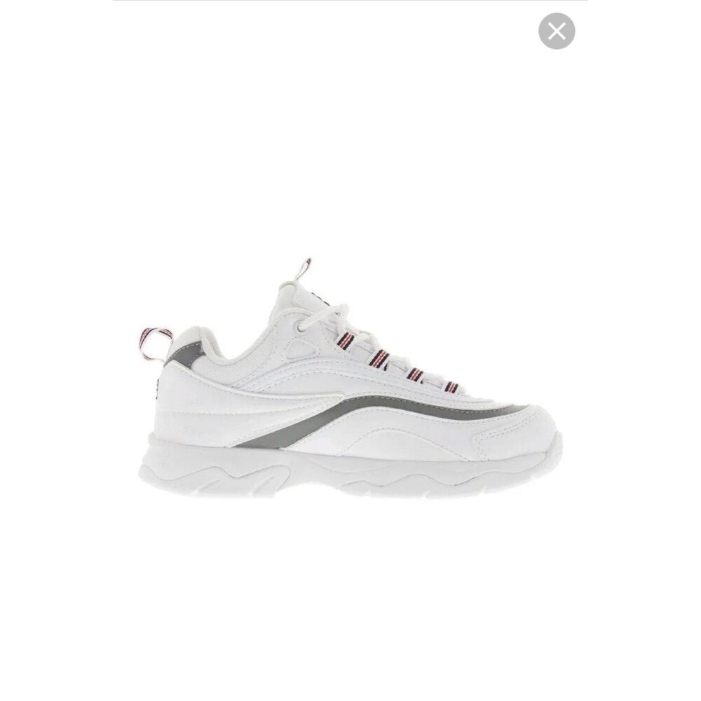 Youth Fila Ray White /Metalic Silver Sneakers Lace-up Size 6.5 Youth Boy/Girls